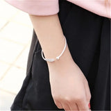 925 Silver Feather Bracelet Nostalgic Retro Party Gift