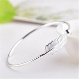 925 Silver Feather Bracelet Nostalgic Retro Party Gift