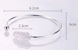 925 Silver Feather Bracelet Nostalgic Retro Party Gift