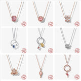 925 Silver Flamingo Zircon Pendant Necklace for Women