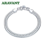 925 Silver Flat Bracelet Chain Women Jewelry