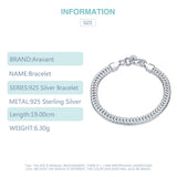 925 Silver Flat Bracelet Chain Women Jewelry