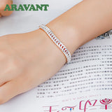 925 Silver Flat Bracelet Chain Women Jewelry