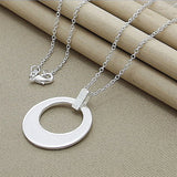 925 Silver Hollow Moon Pendant Necklace Chain Women Jewelry Gift