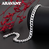 925 Silver Flat Sideways Bracelets Chains For Women