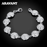 925 Silver Flower Bracelet Wedding Jewelry