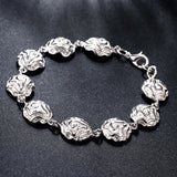 925 Silver Flower Bracelet Wedding Jewelry