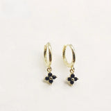925 Silver Flower Earrings Natural Stone Stud Earrings Piercing Ear Jewelry