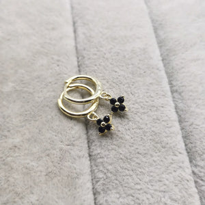925 Silver Flower Earrings Natural Stone Stud Earrings Piercing Ear Jewelry