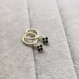 925 Silver Flower Earrings Natural Stone Stud Earrings Piercing Ear Jewelry