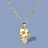 925 Silver Flower Necklace Epoxy Cherry Blossom Flower Shape Pendant Small Fresh