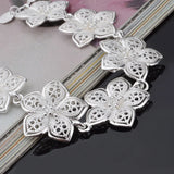 925 Silver Flowers Bracelets Chains for Women Wedding Jewelry