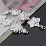 925 Silver Flowers Bracelets Chains for Women Wedding Jewelry