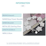 925 Silver Flowers Bracelets Chains for Women Wedding Jewelry