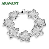 925 Silver Flowers Bracelets Chains for Women Wedding Jewelry