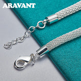 925 Silver Flowers Charm Bracelets Chain For Women Wedding Jewelry Accessories