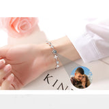 925 Silver Clover Projection Bracelet in 100 Languages