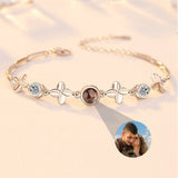 925 Silver Clover Projection Bracelet in 100 Languages