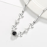 925 Silver Clover Projection Bracelet in 100 Languages