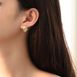 925 Silver Freshwater Pearl Earrings 5.5MM Butterfly Style Wedding Earrings