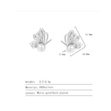 925 Silver Freshwater Pearl Earrings 5.5MM Butterfly Style Wedding Earrings