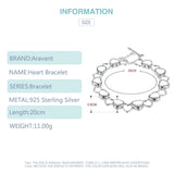 925 Silver Full Heart Chain Bracelets for Women