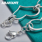925 Silver Full Heart Charm Bracelet Wedding Jewelry