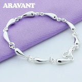 925 Silver Water Drop Bracelet Wedding Jewelry