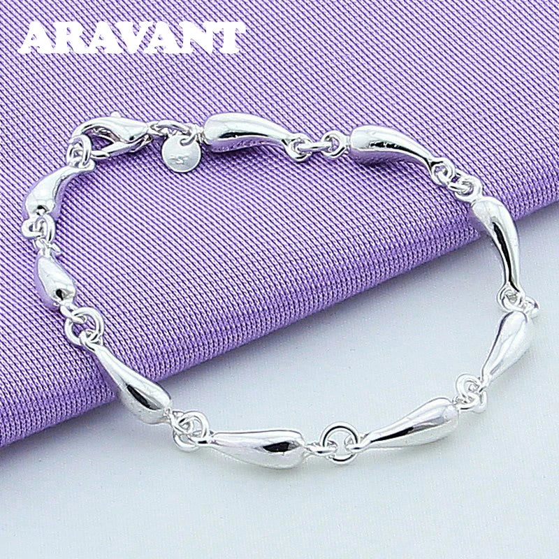 925 Silver Water Drop Bracelet Wedding Jewelry