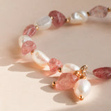 925 Silver Strawberry Quartz Healing Bracelet