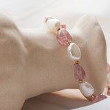 925 Silver Strawberry Quartz Healing Bracelet