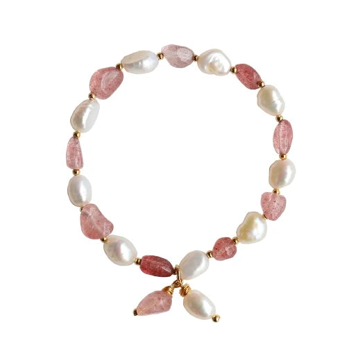 925 Silver Strawberry Quartz Healing Bracelet