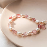 925 Silver Strawberry Quartz Healing Bracelet