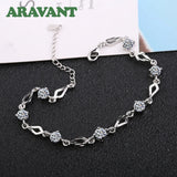 925 Silver Amethyst Zircon Bracelet Chains for Women