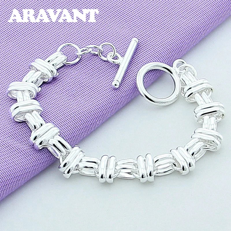 925 Silver Geometric Bracelet For Women Wedding Jewelry