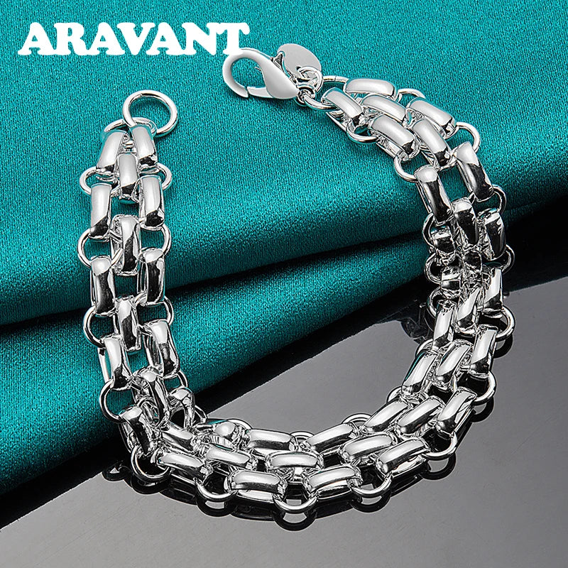 925 Silver Geometric Bracelet For Men