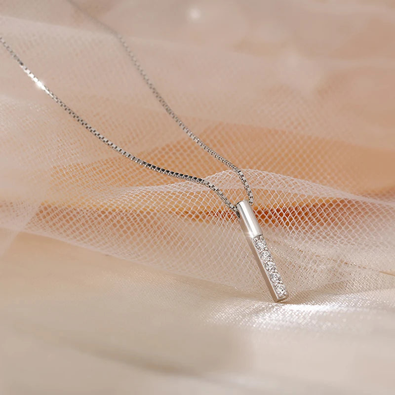 925 Silver Geometric Diamond Necklace For Women