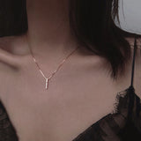 925 Silver Geometric Diamond Necklace For Women