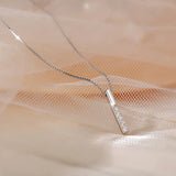 925 Silver Geometric Diamond Necklace For Women