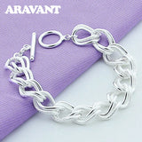 925 Silver Twisted Bracelet Women Jewelry