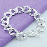 925 Silver Twisted Bracelet Women Jewelry