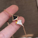 925 Silver Gilded Fritillaria Fan Bracelet - Women's European American Jewelry