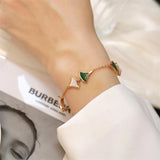 925 Silver Gilded Fritillaria Fan Bracelet - Women's European American Jewelry