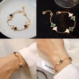 925 Silver Gilded Fritillaria Fan Bracelet - Women's European American Jewelry