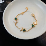 925 Silver Gilded Fritillaria Fan Bracelet - Women's European American Jewelry