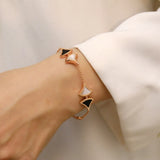 925 Silver Gilded Fritillaria Fan Bracelet - Women's European American Jewelry