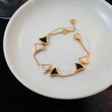 925 Silver Gilded Fritillaria Fan Bracelet - Women's European American Jewelry