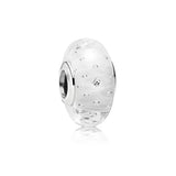 925 Silver Glass Bead PAN-Style Chain Bracelet Red Bubble Charm DIY