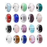 925 Silver Glass Bead PAN-Style Bracelet Red Bubble Charm DIY