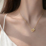 925 Silver Plated CZ Flash Round Imprint Pendant Necklace